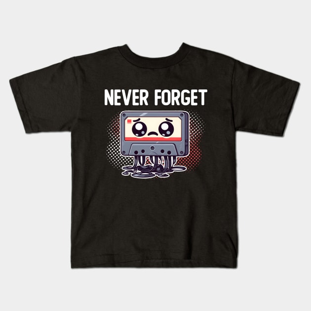 Never Forget Cassette Tape Kids T-Shirt by DetourShirts